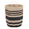 Household Essentials 18" Black & Natural Cattail & Paper Banded Basket